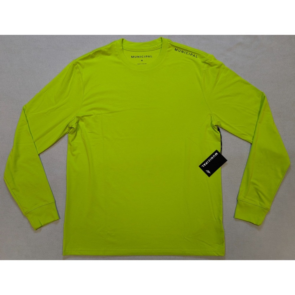 Municipal Shirt Mens Medium Green Golf Performance Long Sleeve Enduro Stretch